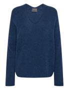 MOS MOSH Mmthora V-Neck Knit Blå