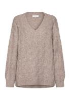 Rosemunde Cable Knit V-Neck Beige