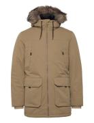 Jack & J S Jjeconstruct Faux Fur Parka Sn Beige