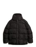 Superdry Hooded 5 Baffle Sports Puffer Svart