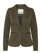 ICHI Ihkate Jacquard Bl4 Khaki Green