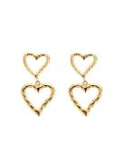 By Jolima Open Heart Double Earring Guld