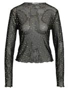 NOISY MAY Nmstar Foil L/S High Neck Mesh Jrs Fwd Svart