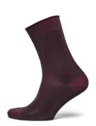 Mp Denmark Pernille Glitter Socks Burgundy