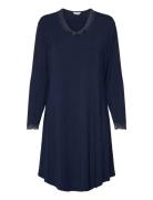 Lady Avenue Bamboo Long Sleeve Nightdress With Marinblå