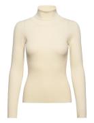 A-View Rib Rollneck Blouse Beige