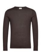 Lindbergh Merino Knit O-Neck Brun