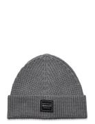 GANT Cotton Ribbed Beanie Grå