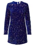 ONLY Onlanika Sequin Ls Dress Wvn Marinblå