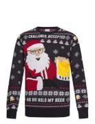 Christmas Sweats Ho Ho Hold My Beer Sweater Marinblå