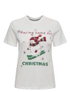 ONLY Onlxmas Life Yrsa Christmas S/S Top Jrs Vit