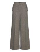 Rabens Sal R Mini Check Wide Leg Pants - Inja Brun