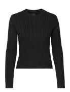 Superdry Fitted Cable Crew Neck Jumper Svart