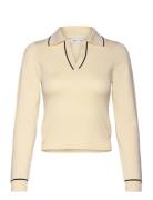 Mango Knitted Polo Neck Sweater Beige