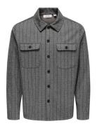 ONLY & SONS Onskodyl Pinstripe Overshirt Grå