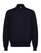 Mango 100% Merino Wool Sweater With Zip-Neck Marinblå