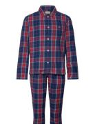 GANT Flannel Pj Set Shirt And Pants Gb Marinblå