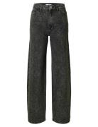 Selected Femme Slfmarley-Merle Hw Wide Jeans Svart