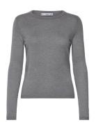 Mango Fine-Knit Crew-Neck Sweater Grå