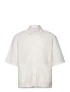 Weekday Relaxed Short Sleeve Cotton Shirt Vit