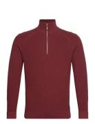 Tom Tailor Structured Knit Troyer Burgundy