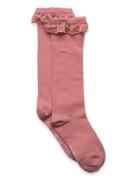 Minymo Knee Sock W. Lace Rosa