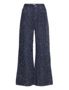 Fabienne Chapot Thea Wide Leg Tweed Jeans Marinblå