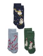 Lindex Sock 3 P Winter Fun Multi/patterned