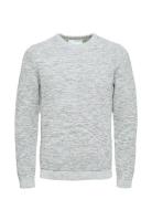 Selected Homme Slhvince Ls Knit Bubble Crew Neck Noos Grå