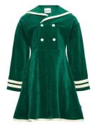 Mini Rodini Sailor Velour Ls Dress Grön