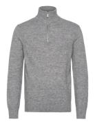 Selected Homme Slhrai Ls Knit Half Zip Grå