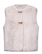 Mango Fur-Effect Gilet Beige