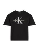 Calvin Klein Monologo Glitter Ss T-Shirt Svart