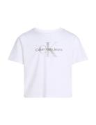 Calvin Klein Monologo Glitter Ss T-Shirt Vit