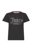 Juicy Couture Diamante Fitted Tee Svart