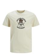 Jack & J S Jorseven Skull Tee Ss Crew Neck Sn Jnr Kräm