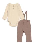 Lindex Set Body Trousers With Suspend Beige