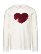 Lindex Top Ls Heart Flip Sequins Vit