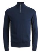 Jack & J S Jjeemil Knit Half Zip Noos Jnr Marinblå