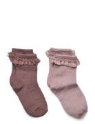 Wheat 2 Pk Wool Lace Socks Nora Rosa