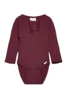 Minymo Body Ls Rib Burgundy