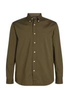 Tommy Hilfiger Core Flex Poplin Solid Rf Shirt Khaki Green