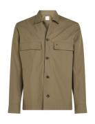 Calvin Klein Cotton Blend Overshirt Khaki Green