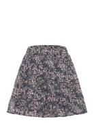 Creamie Skirt Flower Dobby Svart