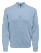 ONLY & SONS Onswyler Life Reg 14 Half Zip Knit Noos Blå