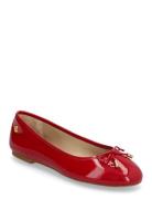 Lauren Ralph Lauren Jayna Crinkle Patent Leather Flat Röd