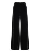 Mango Velvet Wideleg Trousers Svart