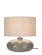 House Nordic Misa - Table Lamp, Green Ceramic With Lampshade Grön