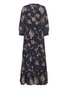 Lollys Laundry Neell Maxi Dress Ls Marinblå