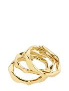 Pilgrim Wyatt Recycled Rings, 3 In A Set Guld